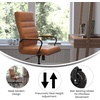 image:imageFlash Furniture Whitney High Back Black LeatherSoft Executive Swivel Office Chair with Gold Frame Arms and Transparent Roller Wheels  Transparent Roller Wheels 360 Swivel Height Adjustable Commercial GradeBrown LeathersoftBlack Frame