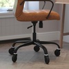 image:imageFlash Furniture Whitney High Back Black LeatherSoft Executive Swivel Office Chair with Gold Frame Arms and Transparent Roller Wheels  Transparent Roller Wheels 360 Swivel Height Adjustable Commercial GradeBrown LeathersoftBlack Frame