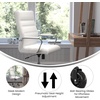 image:imageFlash Furniture Whitney High Back Black LeatherSoft Executive Swivel Office Chair with Gold Frame Arms and Transparent Roller Wheels  Transparent Roller Wheels 360 Swivel Height Adjustable Commercial GradeWhite LeathersoftChrome Frame