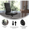image:imageFlash Furniture Whitney High Back Black LeatherSoft Executive Swivel Office Chair with Gold Frame Arms and Transparent Roller Wheels  Transparent Roller Wheels 360 Swivel Height Adjustable Commercial GradeBlack LeathersoftChrome Frame