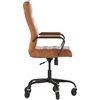 image:imageFlash Furniture Whitney High Back Black LeatherSoft Executive Swivel Office Chair with Gold Frame Arms and Transparent Roller Wheels  Transparent Roller Wheels 360 Swivel Height Adjustable Commercial GradeBrown LeathersoftBlack Frame