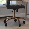 image:imageFlash Furniture Whitney High Back Black LeatherSoft Executive Swivel Office Chair with Gold Frame Arms and Transparent Roller Wheels  Transparent Roller Wheels 360 Swivel Height Adjustable Commercial GradeBlack LeathersoftGold Frame