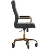 image:imageFlash Furniture Whitney High Back Black LeatherSoft Executive Swivel Office Chair with Gold Frame Arms and Transparent Roller Wheels  Transparent Roller Wheels 360 Swivel Height Adjustable Commercial GradeBlack LeathersoftGold Frame