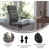 image:imageFlash Furniture Whitney High Back Black LeatherSoft Executive Swivel Office Chair with Gold Frame Arms and Transparent Roller Wheels  Transparent Roller Wheels 360 Swivel Height Adjustable Commercial GradeGray LeathersoftChrome Frame