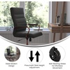 image:imageFlash Furniture Whitney High Back Black LeatherSoft Executive Swivel Office Chair with Gold Frame Arms and Transparent Roller Wheels  Transparent Roller Wheels 360 Swivel Height Adjustable Commercial GradeBlack LeathersoftRose Gold Frame