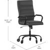 image:imageFlash Furniture Whitney High Back Black LeatherSoft Executive Swivel Office Chair with Gold Frame Arms and Transparent Roller Wheels  Transparent Roller Wheels 360 Swivel Height Adjustable Commercial GradeBlack LeathersoftBlack Frame