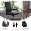 image:imageFlash Furniture Whitney High Back Black LeatherSoft Executive Swivel Office Chair with Gold Frame Arms and Transparent Roller Wheels  Transparent Roller Wheels 360 Swivel Height Adjustable Commercial GradeBlack LeathersoftBlack Frame