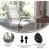 image:imageFlash Furniture Whitney High Back Black LeatherSoft Executive Swivel Office Chair with Gold Frame Arms and Transparent Roller Wheels  Transparent Roller Wheels 360 Swivel Height Adjustable Commercial GradeWhite LeathersoftGold Frame