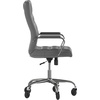 image:imageFlash Furniture Whitney High Back Black LeatherSoft Executive Swivel Office Chair with Gold Frame Arms and Transparent Roller Wheels  Transparent Roller Wheels 360 Swivel Height Adjustable Commercial GradeGray LeathersoftChrome Frame