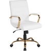 image:imageFlash Furniture Whitney MidBack LeatherSoft Executive Office Chair Bundle  Black and White Chairs with Gold Frame and Adjustable HeightChair  Chair 24D x 23W x 4075H