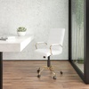 image:imageFlash Furniture Whitney MidBack LeatherSoft Executive Office Chair Bundle  Black and White Chairs with Gold Frame and Adjustable HeightChair  Chair 24D x 23W x 4075H