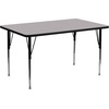 image:imageFlash Furniture Wren 30W x 72L Rectangular Yellow Thermal Laminate Activity Table  Standard Height Adjustable Legs  Height Adjustable Standard Legs Thermal Laminate 30x72 in FootprintGrey