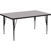 image:imageFlash Furniture 18x24 in Rectangular Activity Table Gray  Height Adjustable Short Legs Thermal Laminate 24x48 in Footprint