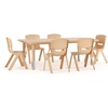 image:imageFlash Furniture 48x24 in Rectangular Activity Table with 6 Chairs Green  Height Adjustable Table Plastic Durable Construction Commercial UseNatural