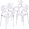 image:imageFlash Furniture Ghost Chair Transparent Crystal 4Pack  Tear Back Durable Construction Commercial UseSet of 4
