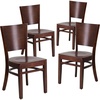 image:imageFlash Furniture Lacey Series Solid Back Walnut Wood Restaurant Chair  Durable Construction Commercial UseWalnut