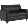 image:imageFlash Furniture LeatherSoft Reception Loveseat with Charging Station Black  USBC Port AC Outlets USB PortsBlack