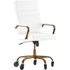 White Leathersoft/Gold Frame