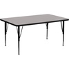 image:imageFlash Furniture Wren 24W x 48L Rectangular Grey HP Laminate Activity Table  Height Adjustable Short Legs  Height Adjustable Short Legs HP Laminate 24x48 in FootprintGrey
