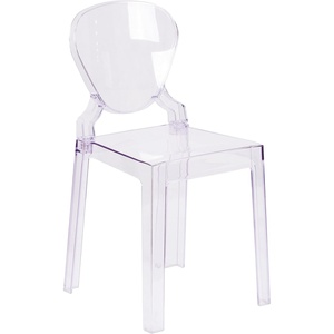 image:imageFlash Furniture Ghost Chair Transparent Crystal 4Pack  Tear Back Durable Construction Commercial UseSet of 1