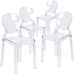 image:imageFlash Furniture Ghost Chair Transparent Crystal 4Pack  Tear Back Durable Construction Commercial UseSet of 4