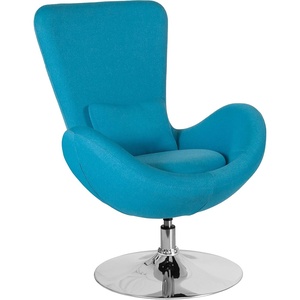 image:imageFlash Furniture Rally White LeatherSoft Saddle Wing OttomanAqua Fabric