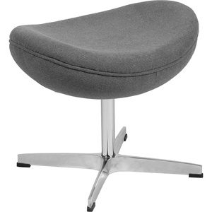 image:imageFlash Furniture Rally White LeatherSoft Saddle Wing OttomanGray Fabric