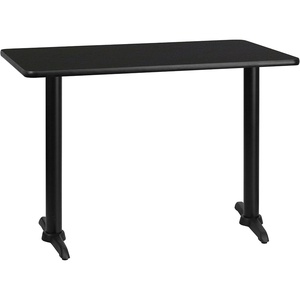 image:imageFlash Furniture Stiles 30 x 42 Rectangular Black Laminate Table Top with 5 x 22 Table Height Bases  Table Height Laminate Commercial Use Durable ConstructionBlack