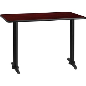 image:imageFlash Furniture Stiles 30 x 42 Rectangular Black Laminate Table Top with 5 x 22 Table Height Bases  Table Height Laminate Commercial Use Durable ConstructionMahogany