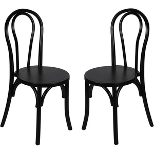 image:imageFlash Furniture Wood Stackable Thonet Dining Chair Black 2Pack  Durable Construction Commercial UseBlack
