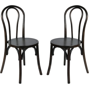 image:imageFlash Furniture Wood Stackable Thonet Dining Chair Black 2Pack  Durable Construction Commercial UseEarly American Wood