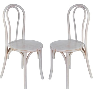 image:imageFlash Furniture Wood Stackable Thonet Dining Chair Black 2Pack  Durable Construction Commercial UseWhite Wash