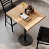 image:imageFlash Furniture Commercial 24x30 Tabletop and 18 Round Base Natural  Bar Height Black Cast Iron Base AntiRust Indoor Use 18 Round BaseNatural TopBlack Base