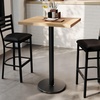image:imageFlash Furniture Commercial 24x30 Tabletop and 18 Round Base Natural  Bar Height Black Cast Iron Base AntiRust Indoor Use 18 Round BaseNatural TopBlack Base