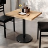 image:imageFlash Furniture Commercial 24x30 Tabletop and 18 Round Base Natural  Dining Height Black Cast Iron Base AntiRust Indoor Use 18 Round BaseNatural TopBlack Base