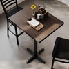 image:imageFlash Furniture Commercial 24x30 Tabletop and 22x22 XBase Natural  Bar Height Black Cast Iron Base AntiRust Indoor Use 22x22 in Base FootprintDark Brown TopBlack Base