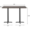 image:imageFlash Furniture Commercial 24x30 Tabletop and 22x22 XBase Natural  Bar Height Black Cast Iron Base AntiRust Indoor Use 22x22 in Base FootprintDark Brown TopBlack Base