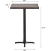 image:imageFlash Furniture Commercial 24x30 Tabletop and 22x22 XBase Natural  Bar Height Black Cast Iron Base AntiRust Indoor Use 22x22 in Base FootprintDark Brown TopBlack Base