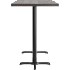 image:imageFlash Furniture Commercial 24x30 Tabletop and 22x22 XBase Natural  Bar Height Black Cast Iron Base AntiRust Indoor Use 22x22 in Base FootprintDark Brown TopBlack Base