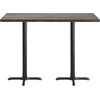 image:imageFlash Furniture Commercial 24x30 Tabletop and 22x22 XBase Natural  Bar Height Black Cast Iron Base AntiRust Indoor Use 22x22 in Base FootprintDark Brown TopBlack Base