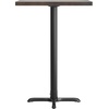 image:imageFlash Furniture Commercial 24x30 Tabletop and 22x22 XBase Natural  Bar Height Black Cast Iron Base AntiRust Indoor Use 22x22 in Base FootprintDark Brown TopBlack Base