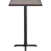image:imageFlash Furniture Commercial 24x30 Tabletop and 22x22 XBase Natural  Bar Height Black Cast Iron Base AntiRust Indoor Use 22x22 in Base FootprintDark Brown TopBlack Base