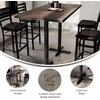 image:imageFlash Furniture Commercial 24x30 Tabletop and 22x22 XBase Natural  Bar Height Black Cast Iron Base AntiRust Indoor Use 22x22 in Base FootprintDark Brown TopBlack Base