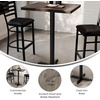 image:imageFlash Furniture Commercial 24x30 Tabletop and 22x22 XBase Natural  Bar Height Black Cast Iron Base AntiRust Indoor Use 22x22 in Base FootprintDark Brown TopBlack Base