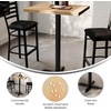 image:imageFlash Furniture Commercial 24x30 Tabletop and 22x22 XBase Natural  Bar Height Black Cast Iron Base AntiRust Indoor Use 22x22 in Base FootprintNatural TopBlack Base