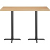 image:imageFlash Furniture Commercial 24x30 Tabletop and 22x22 XBase Natural  Bar Height Black Cast Iron Base AntiRust Indoor Use 22x22 in Base FootprintNatural TopBlack Base