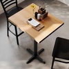 image:imageFlash Furniture Commercial 24x30 Tabletop and 22x22 XBase Natural  Bar Height Black Cast Iron Base AntiRust Indoor Use 22x22 in Base FootprintNatural TopBlack Base