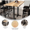 image:imageFlash Furniture Commercial 24x30 Tabletop and 22x22 XBase Natural  Bar Height Black Cast Iron Base AntiRust Indoor Use 22x22 in Base FootprintNatural TopBlack Base