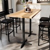 image:imageFlash Furniture Commercial 24x30 Tabletop and 22x22 XBase Natural  Bar Height Black Cast Iron Base AntiRust Indoor Use 22x22 in Base FootprintNatural TopBlack Base