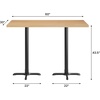 image:imageFlash Furniture Commercial 24x30 Tabletop and 22x22 XBase Natural  Bar Height Black Cast Iron Base AntiRust Indoor Use 22x22 in Base FootprintNatural TopBlack Base